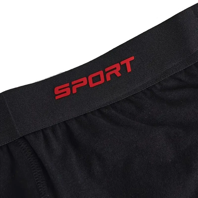 (image for) 3pcs Men's Black Boxer Briefs Breathable Comfy Boxer Trunks, Elastic Sports Shorts, Men's Casual Underwear For Daily Wear S-XL